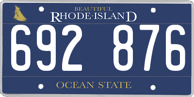 RI license plate 692876