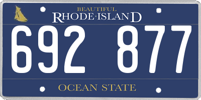 RI license plate 692877