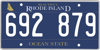 RI license plate 692879