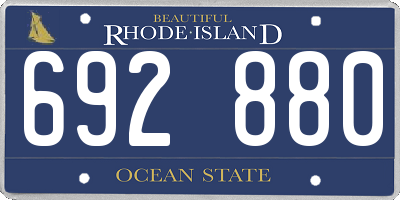 RI license plate 692880
