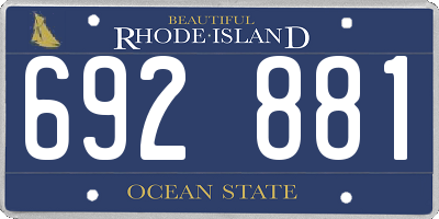 RI license plate 692881
