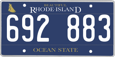 RI license plate 692883