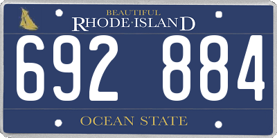 RI license plate 692884