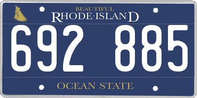 RI license plate 692885