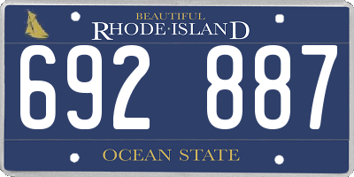 RI license plate 692887