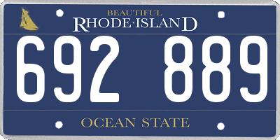 RI license plate 692889