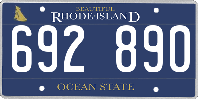 RI license plate 692890