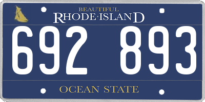 RI license plate 692893