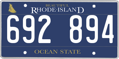 RI license plate 692894