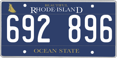 RI license plate 692896
