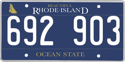 RI license plate 692903