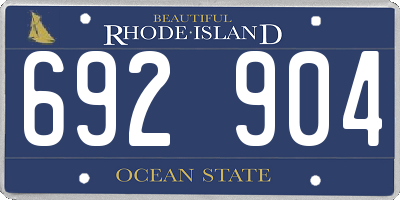 RI license plate 692904