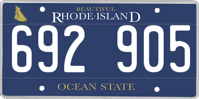 RI license plate 692905