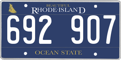 RI license plate 692907