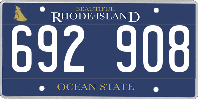 RI license plate 692908