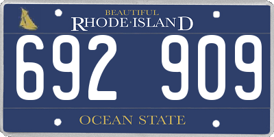 RI license plate 692909