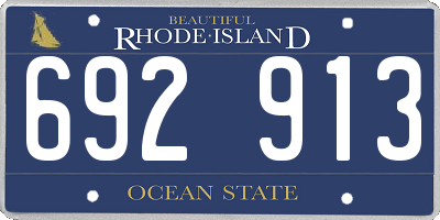 RI license plate 692913