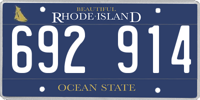 RI license plate 692914