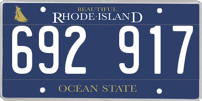 RI license plate 692917