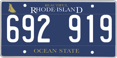 RI license plate 692919