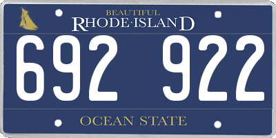 RI license plate 692922