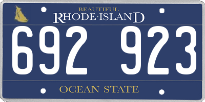 RI license plate 692923
