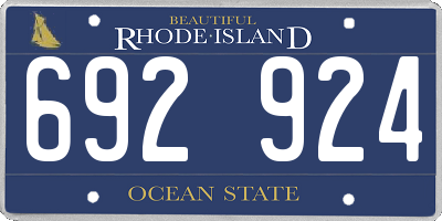 RI license plate 692924