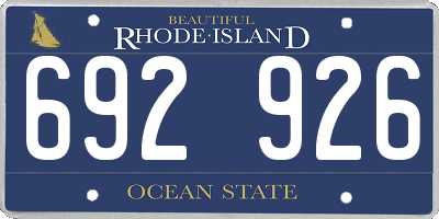 RI license plate 692926