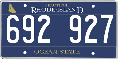RI license plate 692927