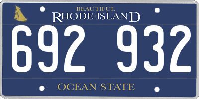 RI license plate 692932