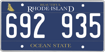 RI license plate 692935
