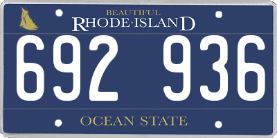 RI license plate 692936