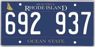 RI license plate 692937