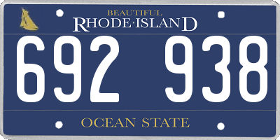RI license plate 692938