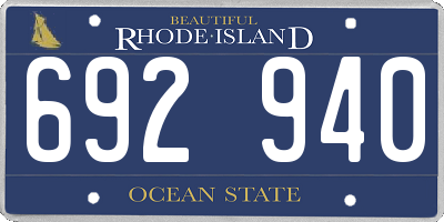 RI license plate 692940