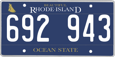 RI license plate 692943