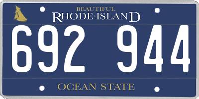 RI license plate 692944
