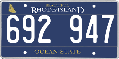RI license plate 692947