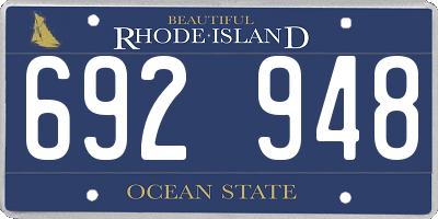 RI license plate 692948
