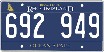 RI license plate 692949