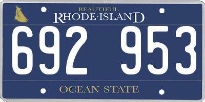 RI license plate 692953