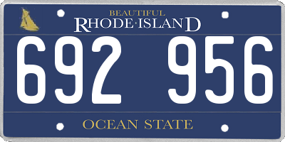 RI license plate 692956