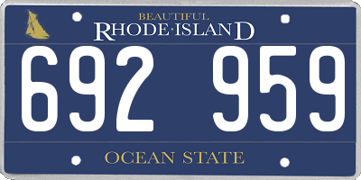 RI license plate 692959