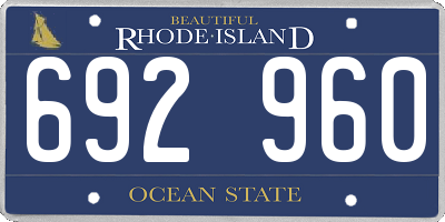 RI license plate 692960