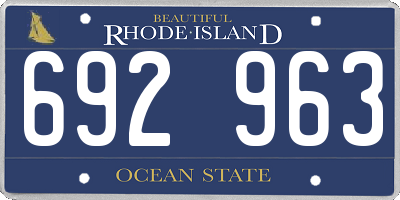 RI license plate 692963