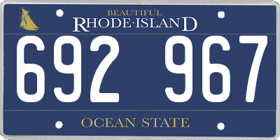 RI license plate 692967