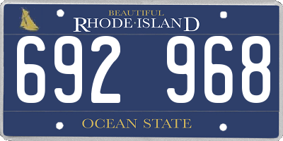 RI license plate 692968