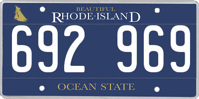 RI license plate 692969