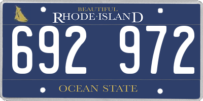 RI license plate 692972