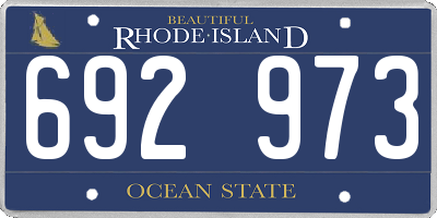 RI license plate 692973